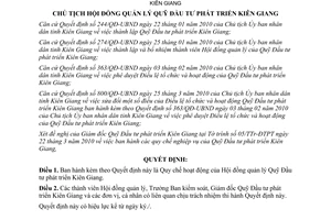 Quyết định 861/QĐ-UBND năm 2010 Hội đồng quản lý quỹ đầu tư phát triển Kiên Giang