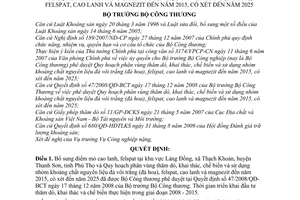 Quyết định 1669/QĐ-BCT bổ sung quy hoạch phân vùng thăm dò, khai thác, chế biến sử dụng nhóm khoáng chất nguyên liệu đá vôi trắng