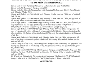 Quyết định 20/2010/QĐ-UBND chính sách hỗ trợ  tiêu chuẩn, thủ tục xét tái định cư khi Nhà nước thu hồi đất trên địa bàn tỉnh Đồng Nai