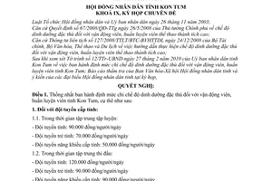 Nghị quyết 06/2010/NQ-HĐND định mức chi chế độ dinh dưỡng vận động viên