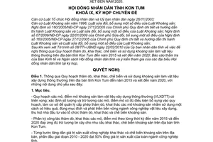 Nghị quyết 04/2010/NQ-HĐND quy hoạch thăm dò, khai thác, chế biến sử dụng