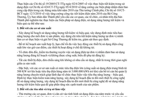 Chỉ thị 10/CT-UBND sử dụng điện, năng lượng tiết kiệm và hiệu quả