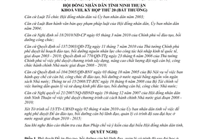 Nghị quyết 01/2010/NQ-HĐND đào tạo cán bộ lãnh đạo ở nước ngoài Ninh Thuận