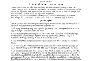 Quyết định 18/2010/QĐ-UBND mức chi đón tiếp khách nước ngoài, tổ chức c