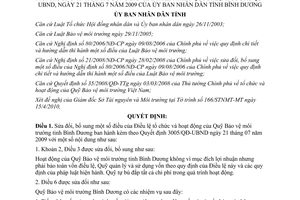 Quyết định 1260/QĐ-UBND 2010 Điều lệ tổ chức hoạt động Quỹ Bảo vệ môi trường Bình Dương