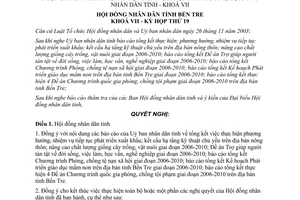 Nghị quyết 01/2010/NQ-HĐND kết thúc kế hoạch 2006 2010 tỉnh Bến Tre