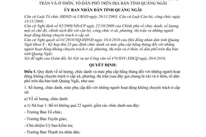 Quyết định 09/2010/QĐ-UBND số lượng, chức danh mức phụ cấp hằng tháng