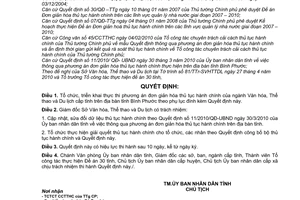 Quyết định 28/2010/QĐ-UBND thực thi phương án đơn giản hóa thủ tục hành chính