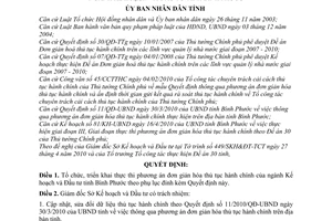 Quyết định 30/2010/QĐ-UBND thực thi phương án đơn giản hóa thủ tục hành chính