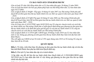 Quyết định 33/2010/QĐ-UBND thực thi phương án đơn giản hóa thủ tục hành chính