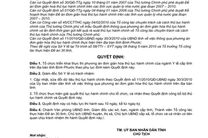 Quyết định 16/2010/QĐ-UBND thực thi phương án đơn giản hóa thủ tục hành chính