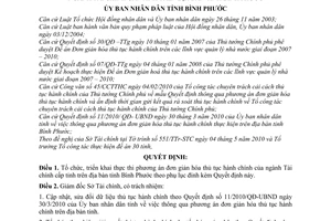 Quyết định 21/2010/QĐ-UBND thực thi phương án đơn giản hóa thủ tục hành chính