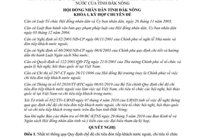 Nghị quyết 05/2010/NQ-HĐND chi tiếp khách nước ngoài tổ chức hội nghị Đăk Nông
