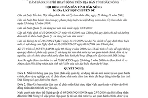 Nghị quyết 06/2010/NQ-HĐND phân cấp quản lý sử dụng tài sản nhà nước Đăk Nông