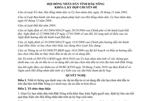 Nghị quyết 03/2010/NQ-HĐND danh mục  dự án đầu tư sử dụng đất Đăk Nông