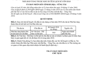 Quyết định 16/2010/QĐ-UBND giao kế hoạch vốn đầu tư xây dựng cơ bản năm 2010