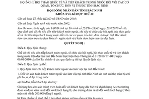 Nghị quyết 161/2010/NQ-HĐND16 chi tiêu đón tiếp khách cơ quan tổ chức đơn vị Bắc Ninh