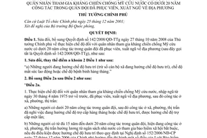 Quyết định 38/2010/QĐ-TTg sửa đổi Quyết định 142/2008/QĐ-TTg