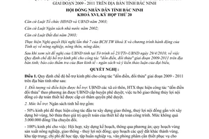 Nghị quyết 158/2010/NQ-HĐND16 hỗ trợ kinh phí dồn điền đổi thửa 2009 2011 Bắc Ninh