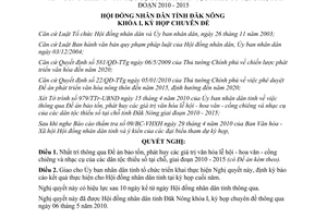 Nghị quyết 02/2010/NQ-HĐND bảo tồn phát huy giá trị văn hóa lễ hội cồng chiêng Đăk Nông