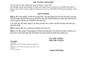 Quyết định 588/QĐ-TTg xuất thuốc bảo vệ thực vật dự trữ quốc gia hỗ trợ