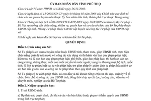 Quyết định 1197/2010/QĐ-UBND chức năng nhiệm vụ quyền hạn tổ chức Sở Tư pháp