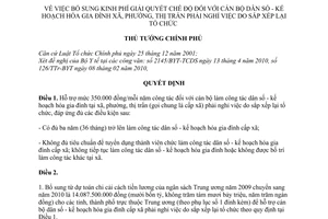 Quyết định 612/QĐ-TTg  bổ sung kinh phí giải quyết chế độ cán bộ