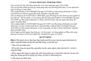 Quyết định 09/2010/QĐ-UBND chính sách hỗ trợ trực tiếp