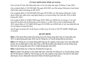 Quyết định số 861/QĐ-UBND năm 2010 phát triển thông tin truyền thông An Giang