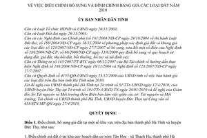 Quyết định 1278/QĐ-UBND điều chỉnh bổ sung đính chính bảng giá đất