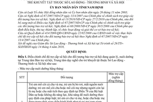 Quyết định 08/2010/QĐ-UBND điều chỉnh chế độ trợ cấp xã hội đối tượng bảo trợ