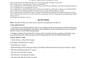 Quyết định 11/2010/QĐ-UBND số lượng, chức danh cán bộ, công chức