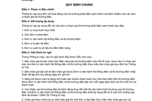 Thông tư 18/2010/TT-BCT vận hành thị trường phát điện cạnh tranh