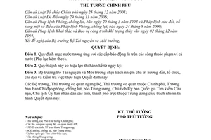 Quyết định 632/QĐ-TTg mực nước tương ứng các cấp báo động