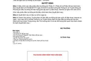 Quyết định 660/QĐ-BTTTT điều chỉnh mẫu phiếu điều tra thống kê