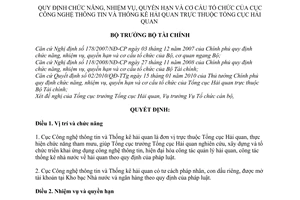 Quyết định 1020/QĐ-BTC chức năng, nhiệm vụ, quyền hạn Cục Công nghệ thông tin