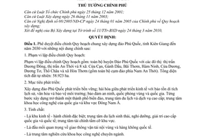 Quyết định 633/QĐ-TTg  điều chỉnh Quy hoạch chung xây dựng đảo Phú Quốc