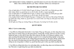 Quyết định 1016/QĐ-BTC chức năng, nhiệm vụ quyền hạn Cục điều tra chống buôn lậu