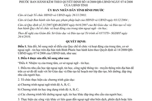 Quyết định 37/2010/QĐ-UBND hoạt động trung tâm cơ sở ngoại ngữ tin học Bình Phước
