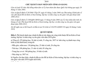 Quyết định 877/QĐ-UBND năm 2010 kiên cố hoá trường lớp nhà công vụ An Giang