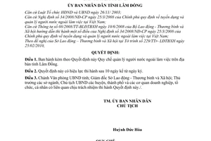 Quyết định 15/2010/QĐ-UBND Quy chế quản lý người nước ngoài làm