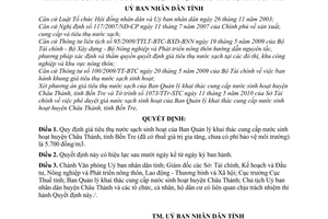 Quyết định 15/2010/QĐ-UBND giá tiêu thụ nước sạch sinh hoạt