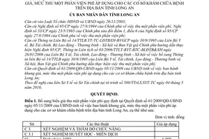 Quyết định 17/2010/QĐ-UBND bổ sung Quyết định 61/2009/QĐ-UBND giá thu viện phí