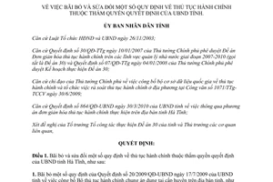 Quyết định 12/2010/QĐ-UBND Sửa đổi một số quy định về thủ tục hành chính