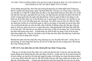 Chỉ thị 15/CT-BCT 2010 quản lý quy hoạch đầu tư xây dựng vận hành dự án thủy điện vừa nhỏ