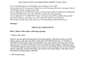 Thông tư 10/2010/TT-BKH đào tạo, bồi dưỡng nghiệp vụ đấu thầu