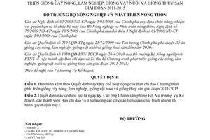 Quyết định 1282/QĐ-BNN-KH Chương trình phát triển giống cây nông lâm nghiệp