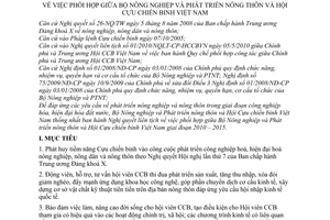 Nghị quyết liên tịch 1409/NQLT-BNN-CCB  phối hợp Bộ Nông nghiệp