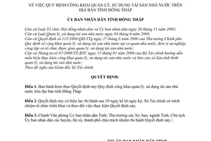 Quyết định 10/2010/QĐ-UBND công khai quản lý, sử dụng tài sản nhà nước