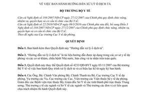 Quyết định 1640/QĐ-BYT hướng dẫn xử lý ổ dịch tả